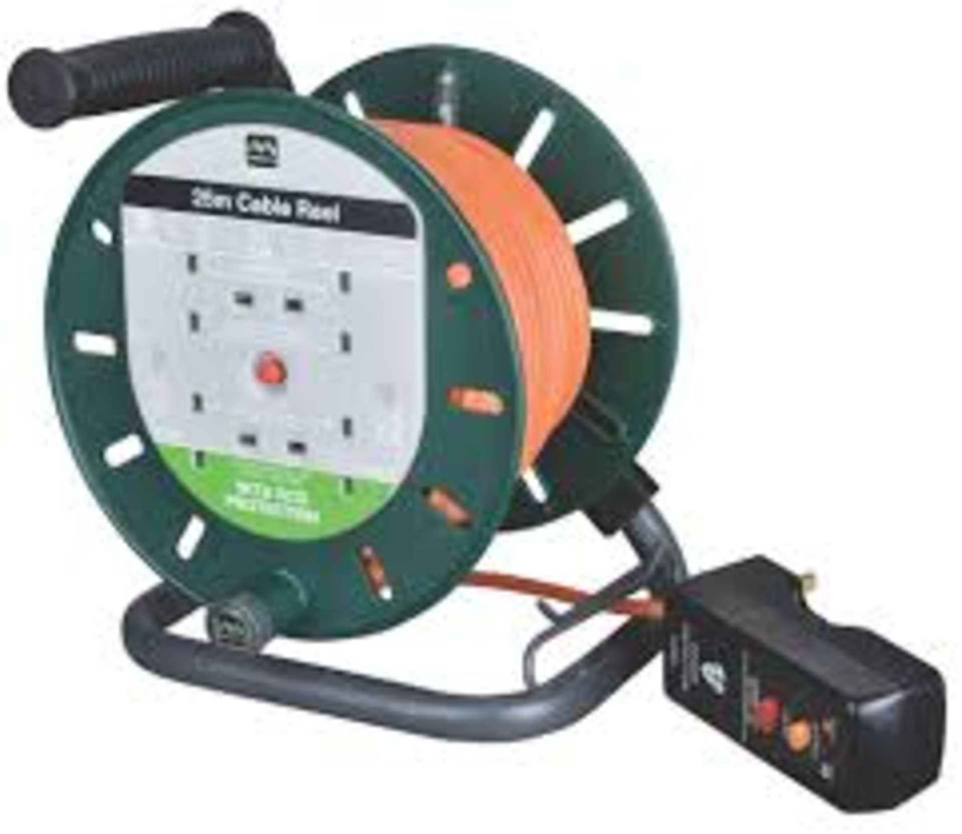 Masterplug 10A 4-Gang 25m Cable Reel & RCD 240V. - SR2.4.5.