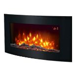 2kW Gloss Black Cast iron effect Electric Fire-SR2(4.2)