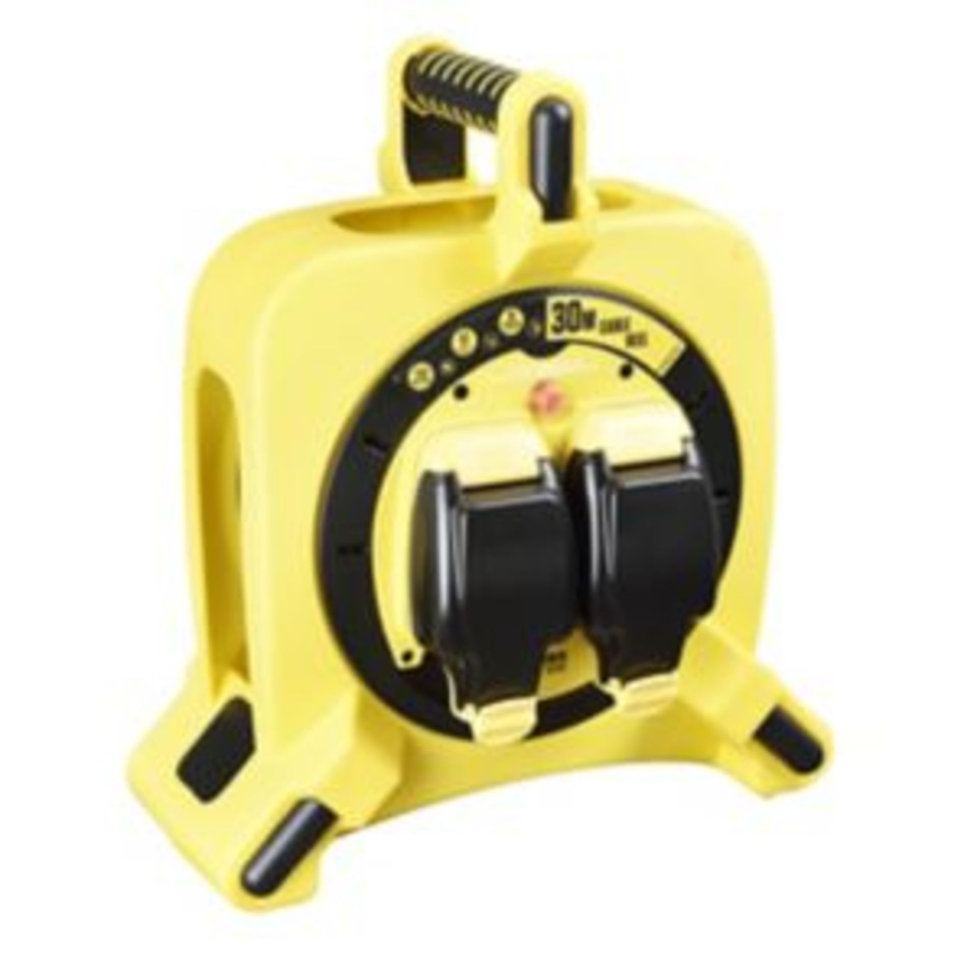 Masterplug Ip54 Rated 2 Socket Yellow & Black Indoor & Outdoor Cable Reel, 30M-SR2(4.2)