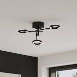 GoodHome Taphao Cyber Matt Metal & plastic Black 3 Lamp LED Circular Ceiling light. - SR1.4.3.