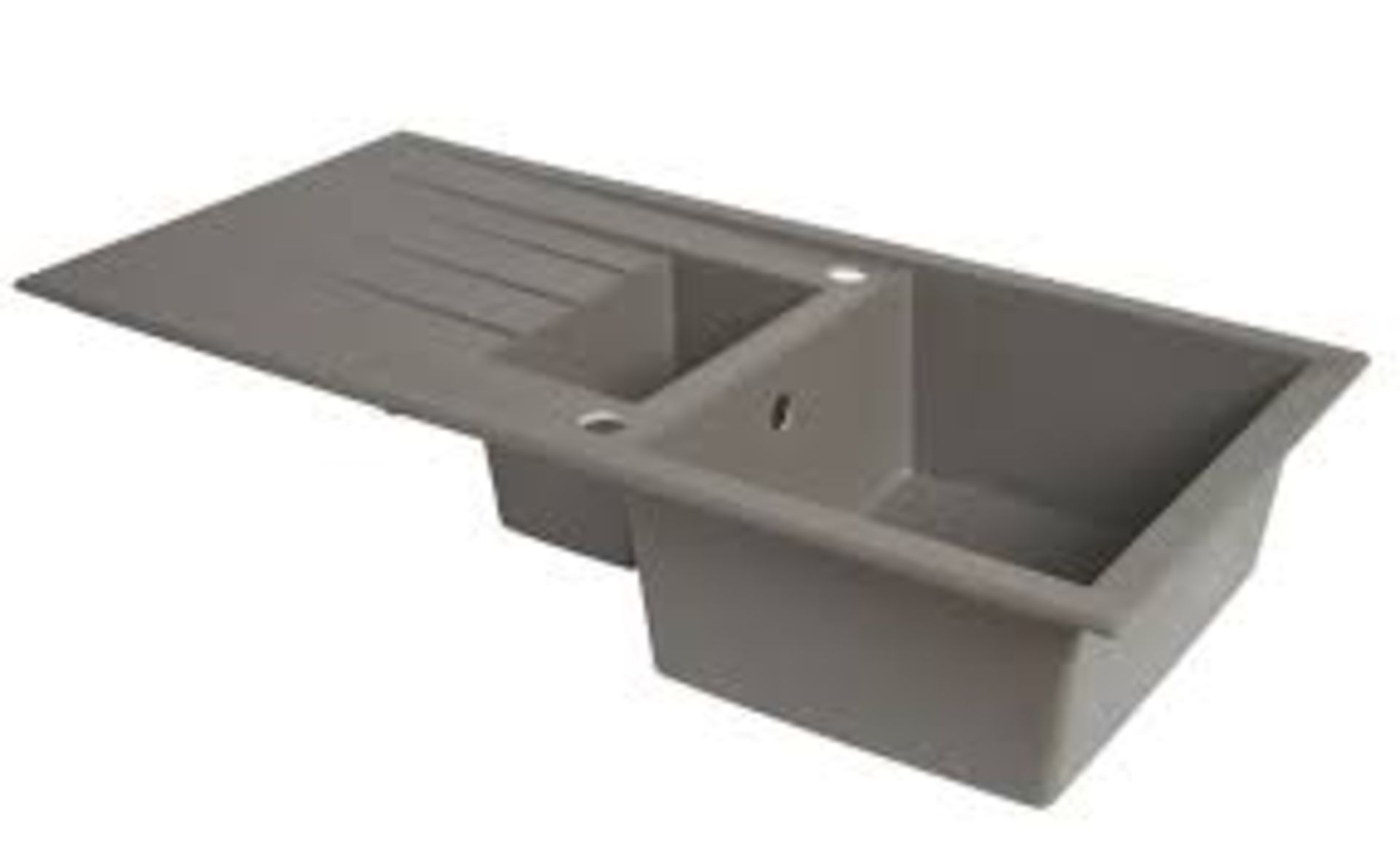 1.5 Bowl Plastic & Resin Kitchen Sink & Drainer Grey Reversible 1000mm x 500mm. - SR1.3.8.