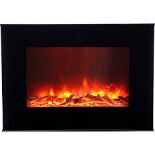 Lingga 1.9kW Black Glass effect Wall-mounted Fire (H)460mm (W)655mm (D)135mm. - SR3.5.3.