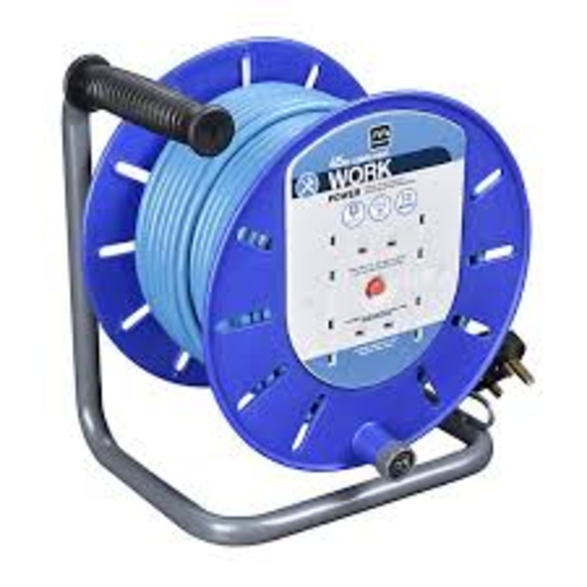 Masterplug 4 socket Black & blue Outdoor Cable reel, 45m. -SR2.1.2.
