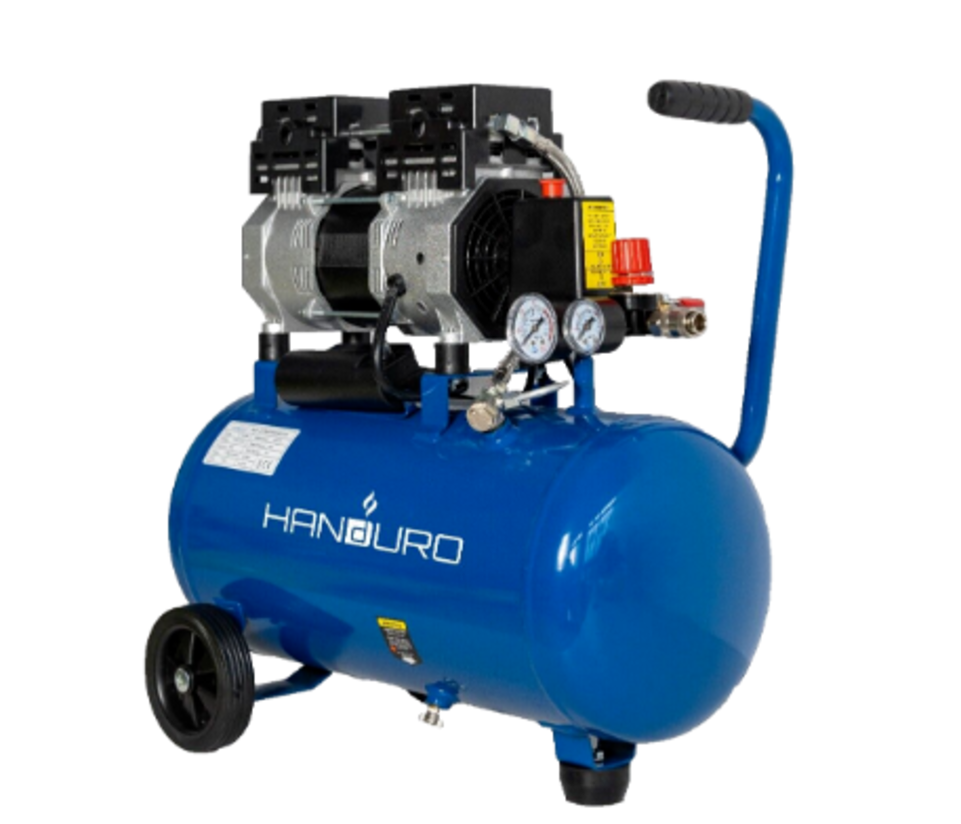 4 x New & Boxed 24L Air Compressor Silenced Oil-free 750W-230/240V 160L/min 8bar. (4J-780-24L-