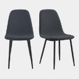 Boxed Cavell Cord Design with Black Legs Set of Dining Chairs-RS2.1