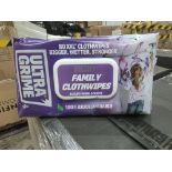 16 X NEW PACKS OF 80 XXL ULTRAGRIME FAMILY CLOTH WIPES LUXURY POMELO SCENT (LOC: 17.16-AZ14)