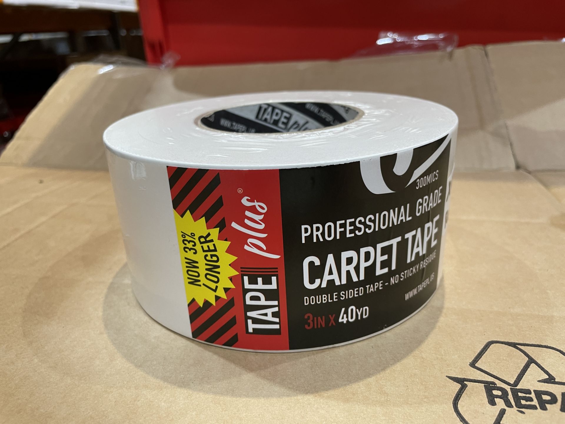16 X BRAND NEW ROLLS OF 300MICS PROFESSIONAL GRADE CARPET TAPE 3 IN X 40 YARDS (LOC: 7.4-Z92)