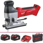 NEW & BOXED MILWAUKEE HD18 JSB-402C M18 Heavy Duty cordless jigsaw with knob handle in case (2x 4.