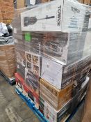 PALLET OF UNCHECKED & UNTESTED SMALL DOMESTIC APPLIANCES & OTHER ITEMS. MAY INCLUDE: TVs, KETTLES,