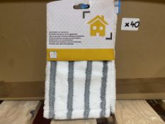 40 X BRAND NEW MICROFIBRE FLAT MOP REFILL (LOC: R33.3-B714)