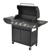 Campfire 4+1 Original Series Black Gas Barbecue with Weatherproof Cover & Side Burner (LOC: 22.2;