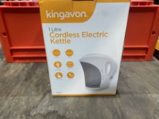 2 X BRAND NEW KINGAVON 1 LITRE CORDLESS ELECTRIC KETTLE (LOC: R33.4-B747)