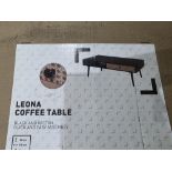 NEW & BOXED LEONA COFFE TABLE IN BLACK AND RATTAN. QUICK & EASY TO ASSEMBLE. RRP £249 (LOC: 17.15-