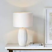 Harbour Studio Tosan Ribbed crackle Ivory Chrome effect Table light. - SR1.1.5.