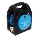 Masterplug 2 socket Black Outdoor Cable reel, 12m. - SR1.4.1.