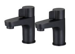 Boxed GoodHome Cavally Black Modern Basin Pillar Tap - SR1.2.1.