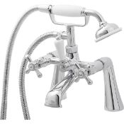 Boxed GoodHome Etel Gloss Chrome Wall-mounted Bath mixer tap with shower kit. - SR1.2.1. RRP £160.