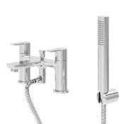 Boxed GoodHome Akita Gloss Chrome effect Deck-mounted Bath mixer tap with shower kit. - SR1.2.1. RRP