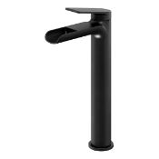 Boxed GoodHome Ajeeta Tall Matt Black Round Basin Mixer Tap. - SR1.2.1. RRP £130.00.