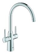 Boxed Grohe Ambi Chrome-plated Kitchen Twin lever Tap. - SR1.2.2. RRP £165.00.