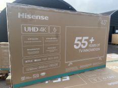 BOXED HISENSE A6Q 43" LED 4K HDR Smart TV with Freely - 43A6QTUK RRP £329. Dramas just got a lot