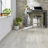 9 x Packs of Newlyn Grey wood effect Laminate Flooring, 1.68m² per pack. Total Coverage 15.12m2. RRP