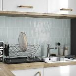 4 x Packs of Vernisse Misty blue Gloss Plain Ceramic Indoor Wall Tile. 0.9m2 per pack. Total