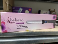 2 X BRAND NEW BELLEZZA BEAUTY AND BEYOND PRO BEAUTY T1 1 1/2 INCH TITANIUM BARREL HAIR STRAIGHTENERS
