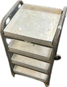 W G Sissons Limited, Metal industrial storage trolley, 4 tier, approximate measurements Width 19