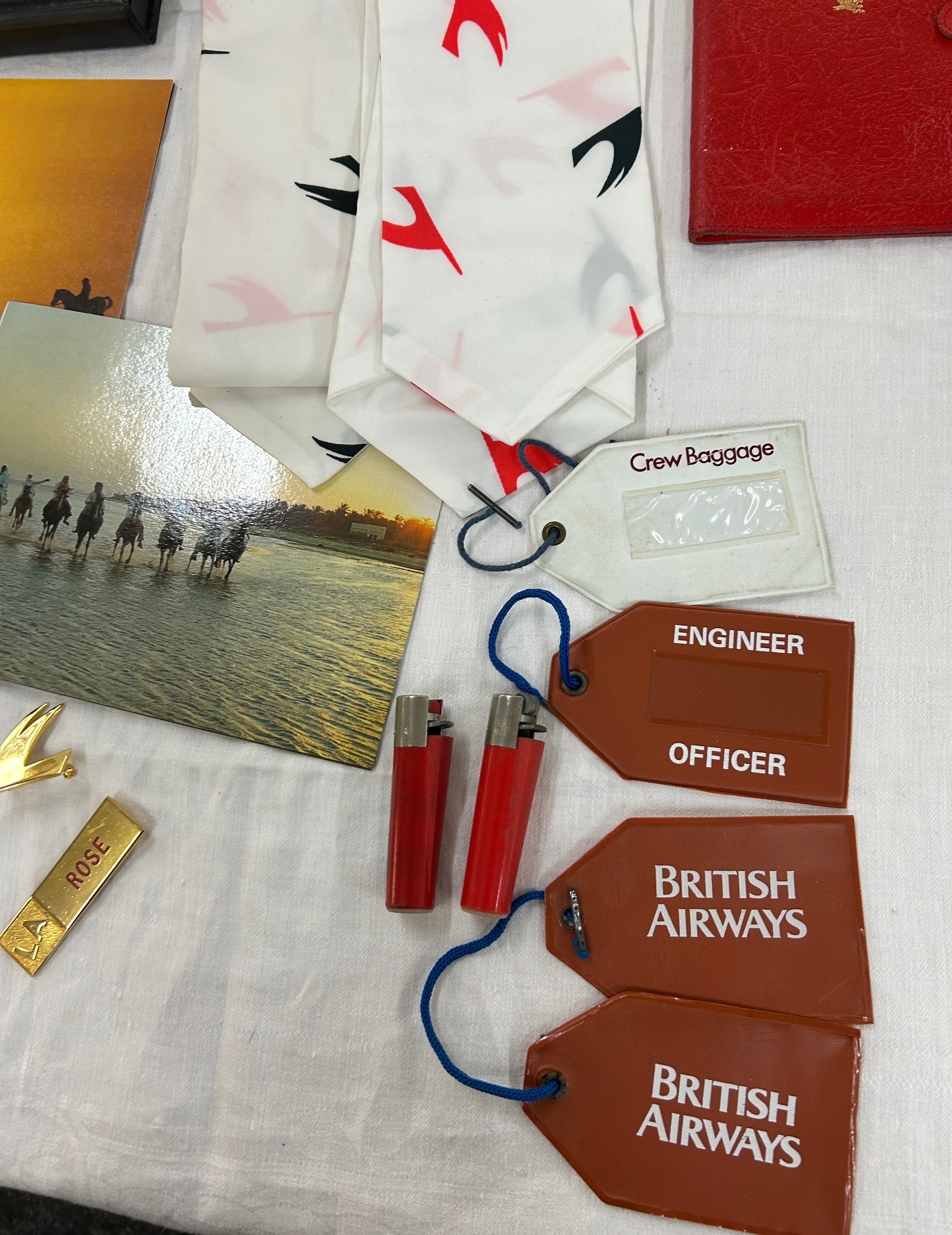 Selection of airline memorabilia to include badges, compass centre, luggage label, etc - Image 11 of 16