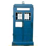 Vintage tin police box storage ornament, approximate measurements Height 19 inches, Width 10 inches,