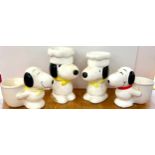 4 Vintage Snoopy egg cups