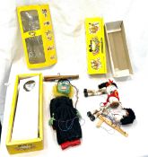 Vintage original boxed 'Wicked Witch 1963 Pelham puppet' and a horse Pelham puppet, as found