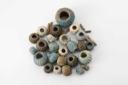 A group of faience beads,
