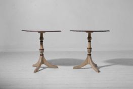 A pair of painted wooden occasional tables,