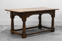 An oak refectory table,
