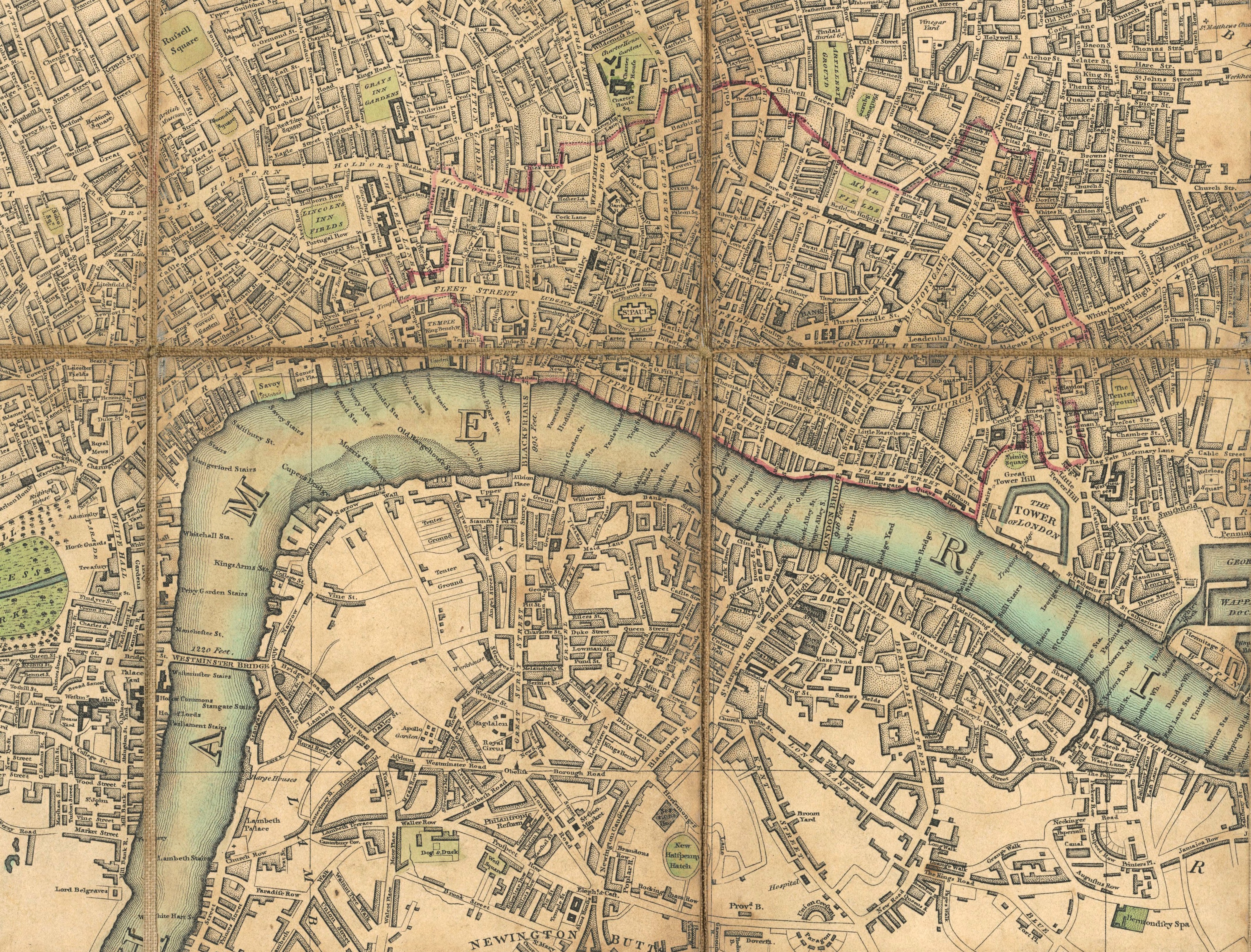 Laurie & Whittle's 1800 "A New Map of London" Antique Engraved Map - Image 6 of 10