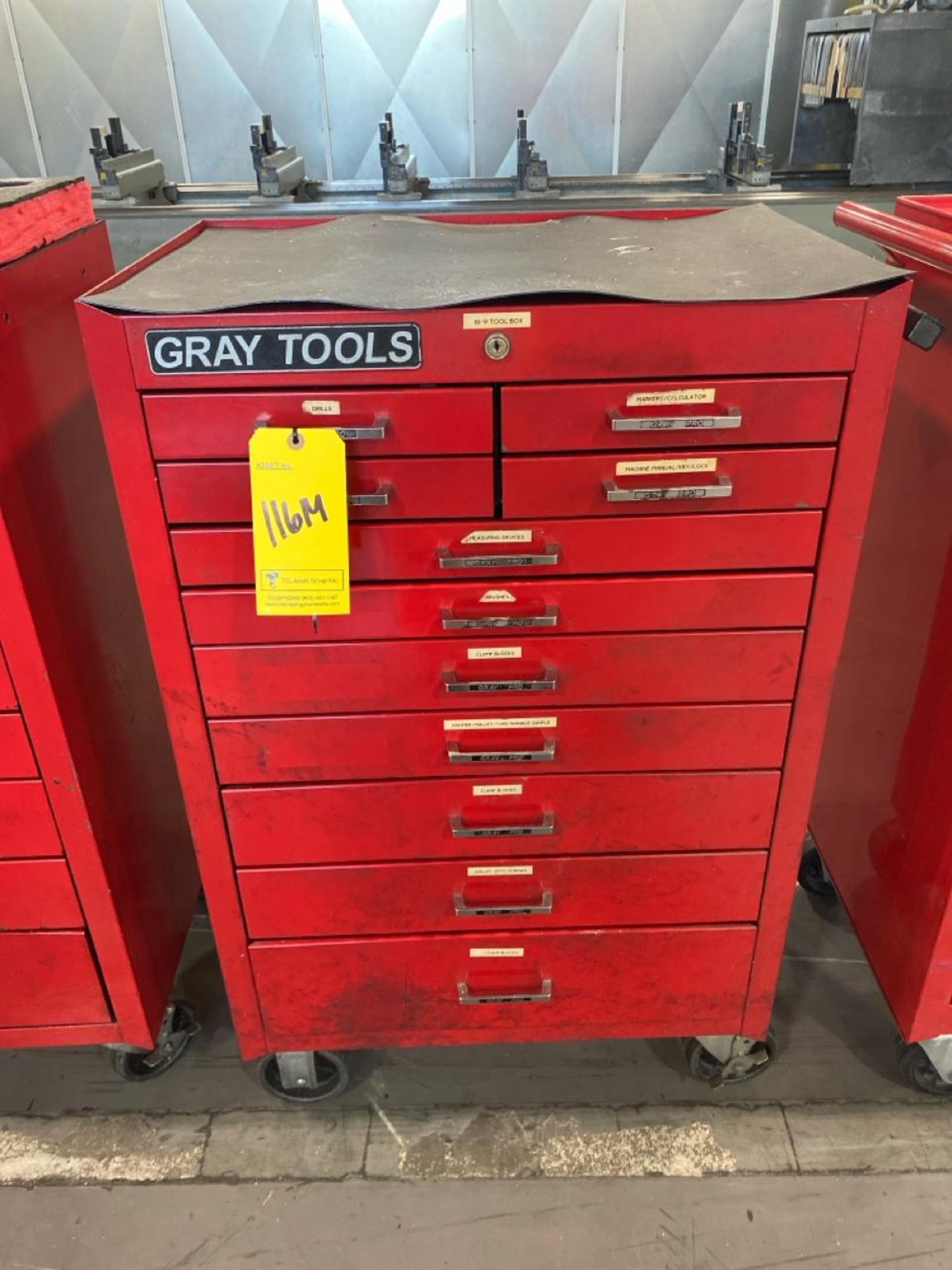 { Option of lots: 116K, 116L, 116M, 116N } Gray Tools tool box with ...