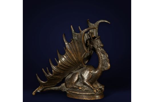 Bronze inkwell in the shape of a dragon, Italy, 19th century - Image 1 of 5