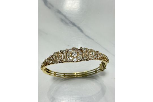 ** Antique Old Cut Diamond Hinged Bangle set with approx 4.00cts of Old Cut Natural Diamonds - Image 3 of 13