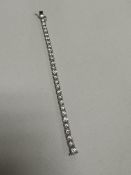 18ct GOLD LAB 29.00ct DIAMOND TENNIS BRACELET - 17 GRAMS