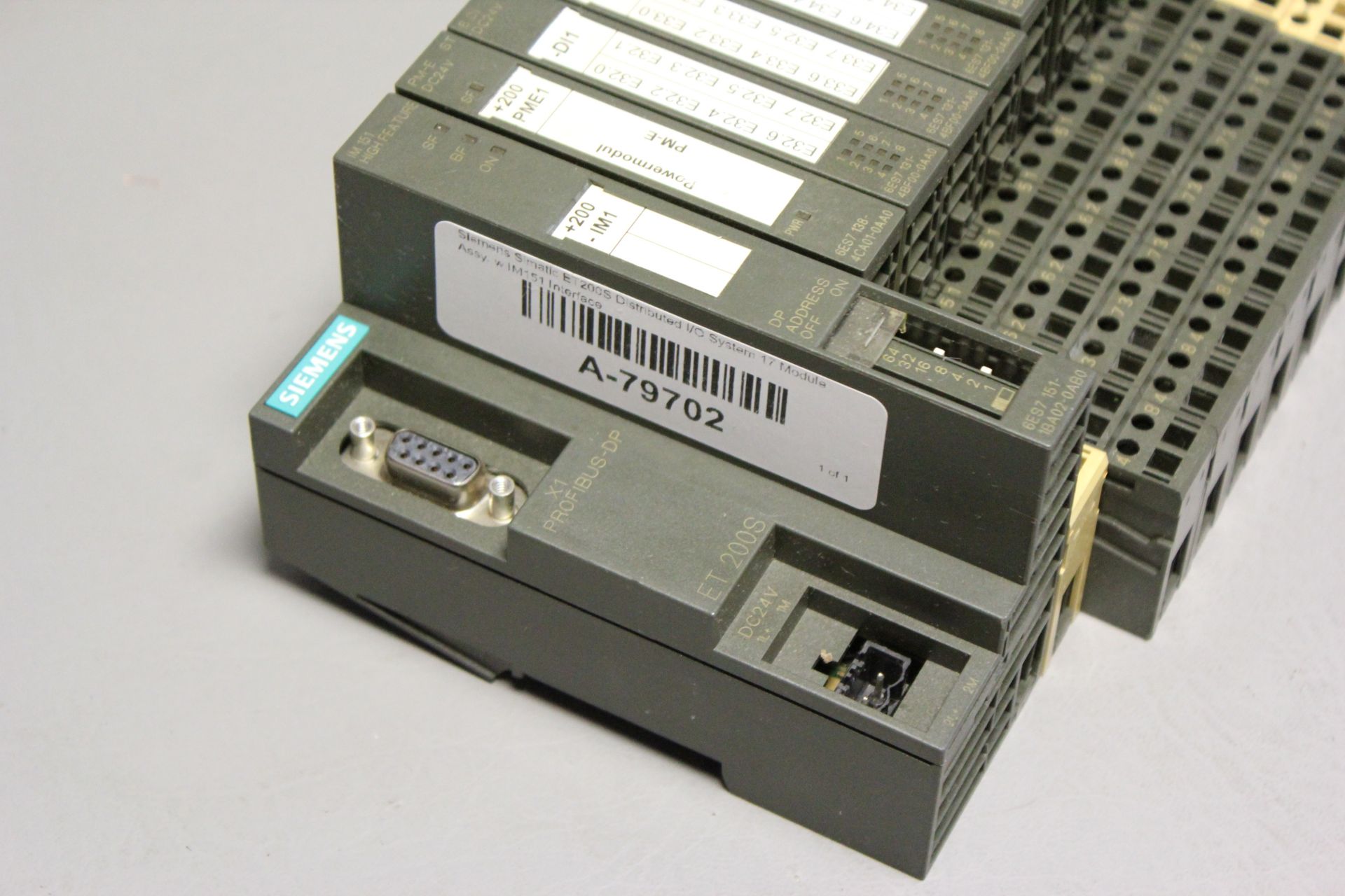 SIEMENS ET 200S I/O RACK WITH MODULES 6ES7 151-1BA02-0AB0 , (2) 6ES7 ...