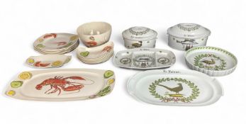 A Norwegian Figgjo Flint porcelain lobster set and a French porcelain set together with a selection