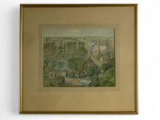 Gerald Norden (British, 1912-2000), Watermill and cottage, Chilham, Kent