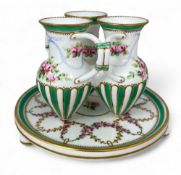 A Victorian Minton tri-form bud/posy vase and accompanying stand