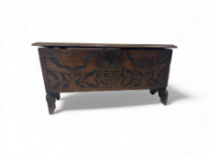 An early 17th century oak plank coffer