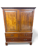 A small George III mahogany linen press