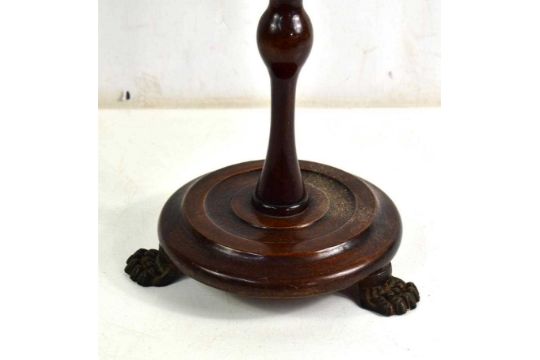 A Victorian mahogany wine table with circular top raised on a finely turned triple bobbin column, - Image 3 of 3