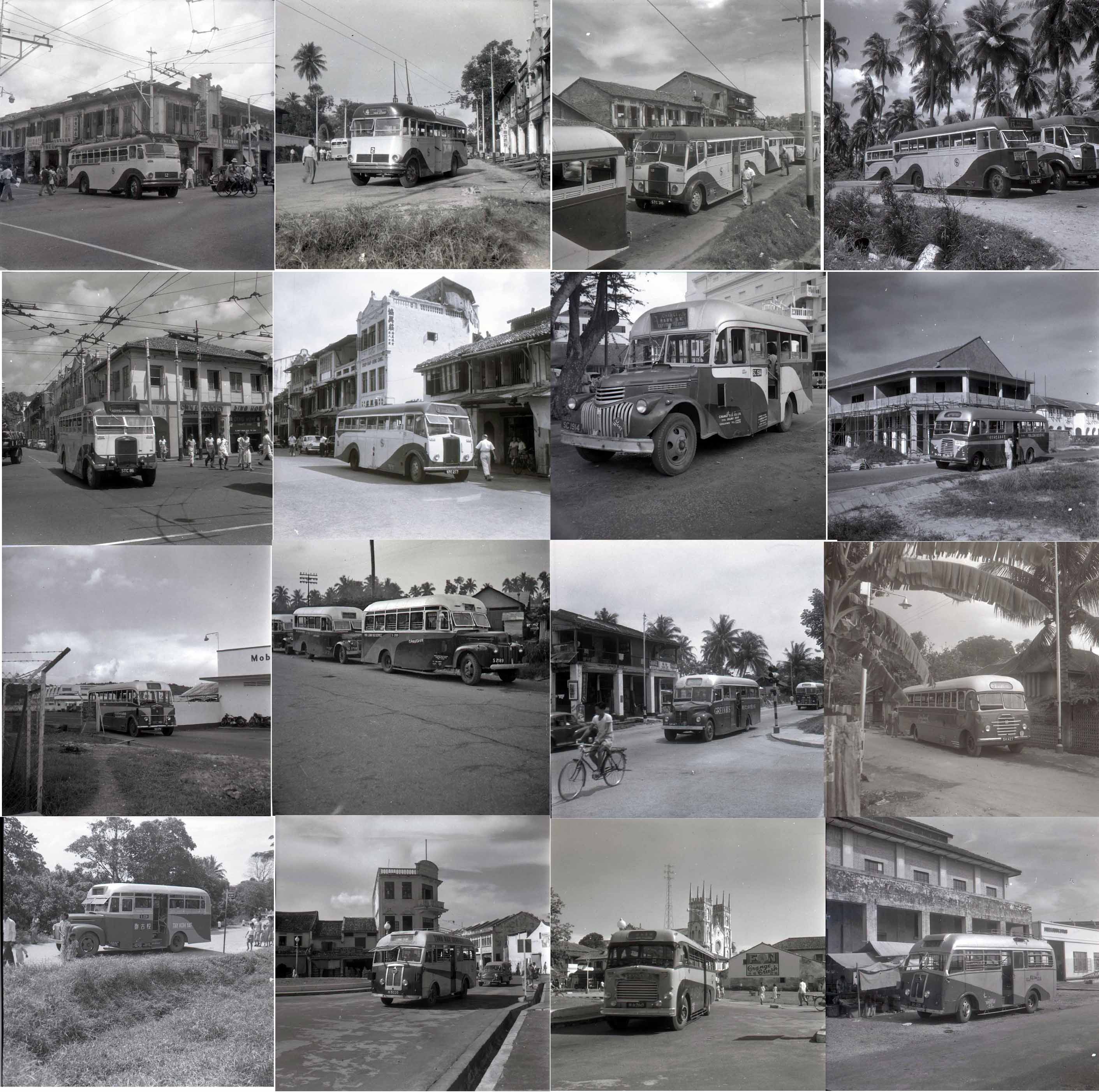 Large quantity (88) of original, b&w NEGATIVES (copyright included) of Singapore trolleybuses (4)