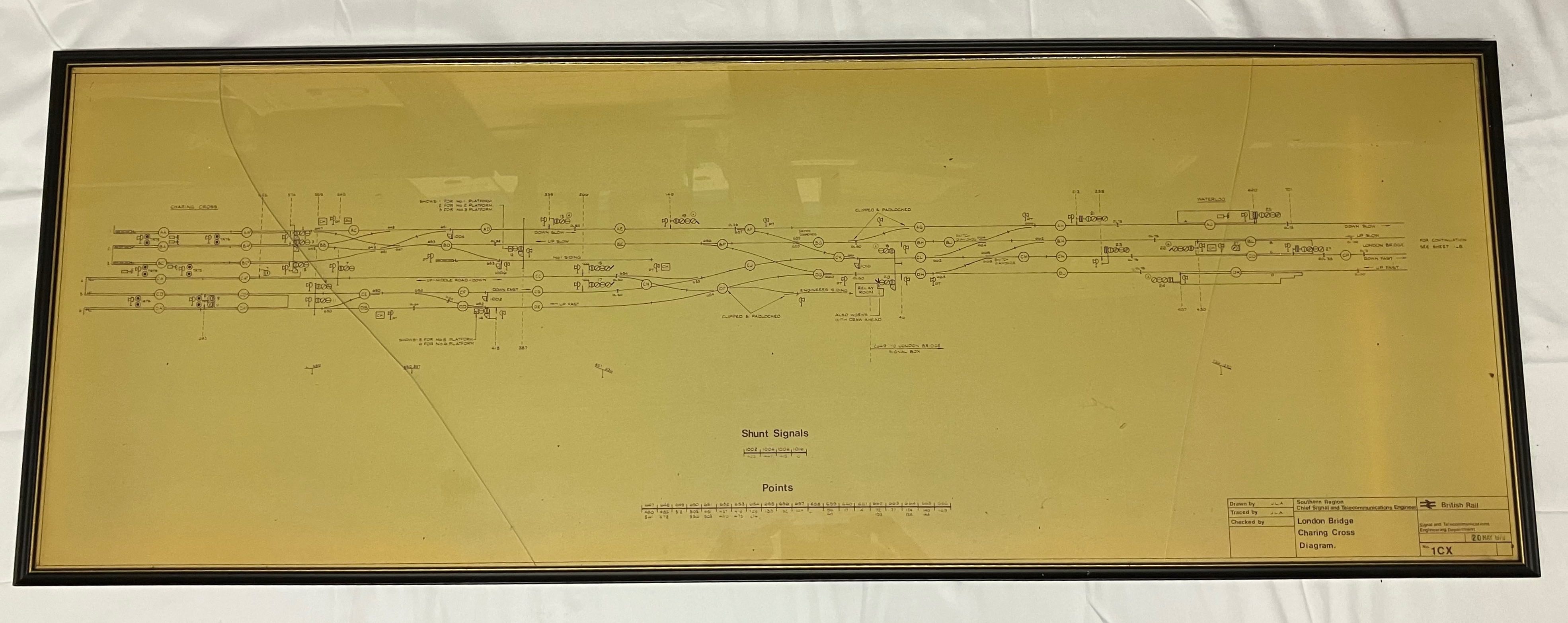 British Rail London Bridge - Charing Cross diagram 20 May 1976 (Glass is broken)